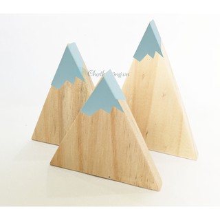 Combo 3 ngọn núi mini trang trí gỗ thông tự nhiên làm thủ công handmade, tập vẽ hoặc trang trí (KT 8-10-12cm)