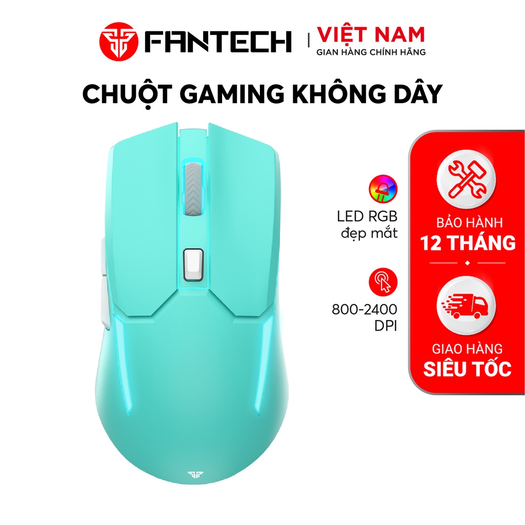 Chuột Máy Tính Gaming Không Dây FANTECH VENOM II WGC2 2400DPI LED RGB - Phân Phối Chính Hãng