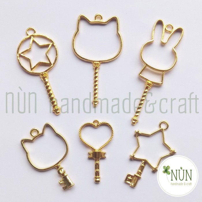 Khung Kim Loại - Charm Kim Loại Chìa Khóa Làm Handmade Resin