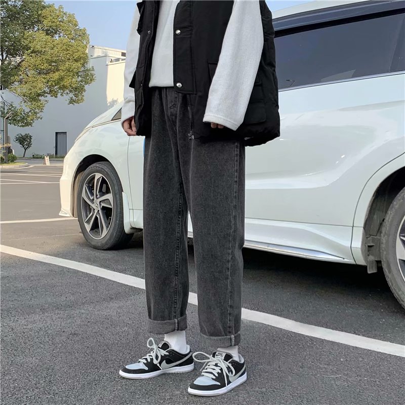 Quần jean nam dài thời trang phong cách cho fashion unisex quần ống suông simple hàn quốc quần bò nữ ống đứng