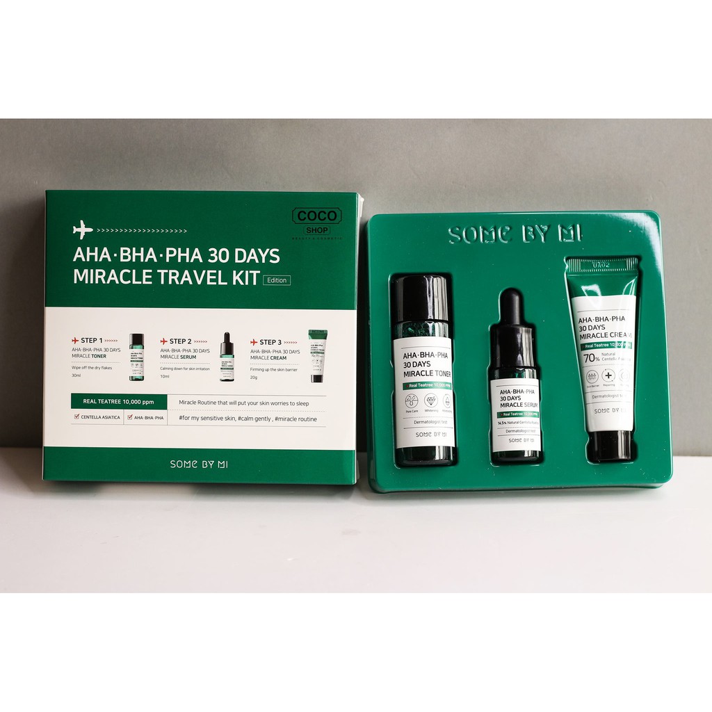 Set mini 3 món cho da mụn Some By Mi AHA- BHA-PHA 30 Days Miracle Travel Kit MTK3