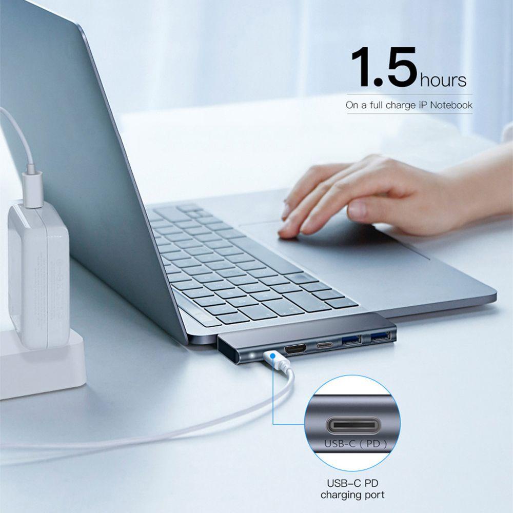 BEBETTERM Bộ Chia Nhiều Cổng USB Type C Bằng Hợp Kim Nhôm Cho Laptop PC