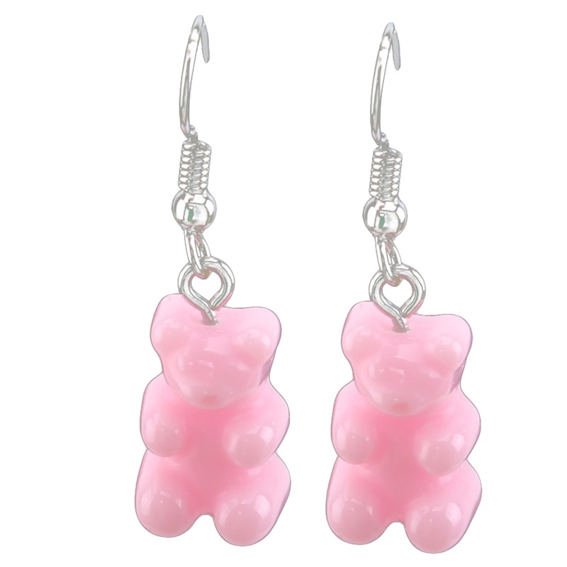 1 Đôi Bông Tai Thiết Kế Hình Gấu Gummy Mini Sáng Tạo Đáng Yêu Cho Nữ