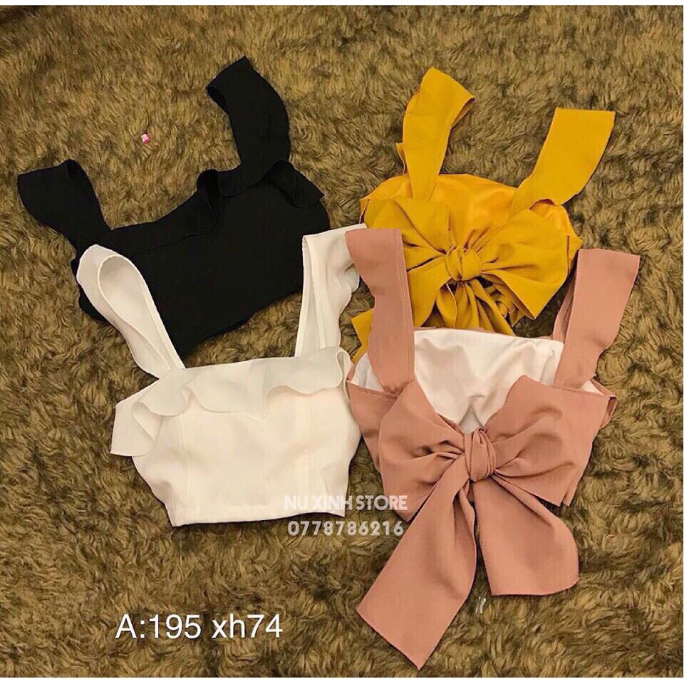 [Mã WASKT410K giảm 10K đơn 50K] Áo 2 dây CÁNH TIÊN cột nơ to sau lưng - có mút