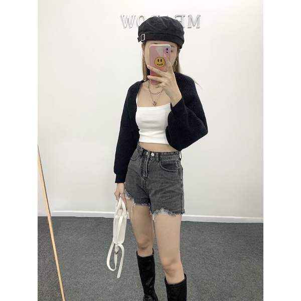 Quần Short đùi Jean màu xám 2 nút, style cá tính/ Julie Short - Meadow ✨