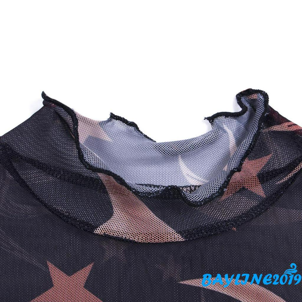 Áo lửng xuyên thấu họa tiết mặt trăng ngôi sao