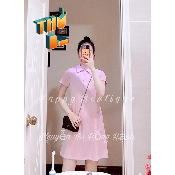 VN786 - VÁY POLO SUÔNG TRƠN CÁ SẤU 2 TÚI