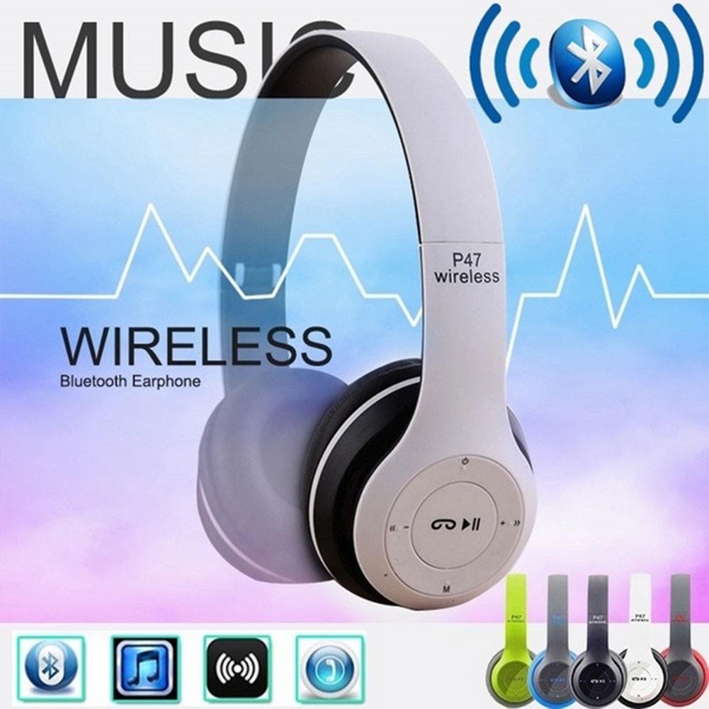 P47 Wireless Bluetooth5.0 Tai nghe stereo Cáp âm thanh 3,5 mm Hỗ trợ rảnh tay MP3 Thẻ TF có Mic