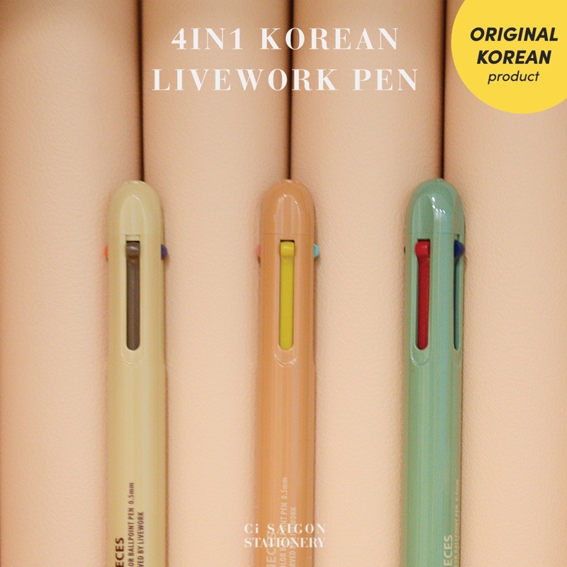Viết bi 4 màu mực - 4in1 Korean Livework Pen
