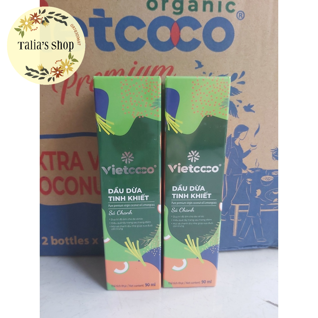 90ml - Dầu dừa tinh khiết sả chanh Vietcoco