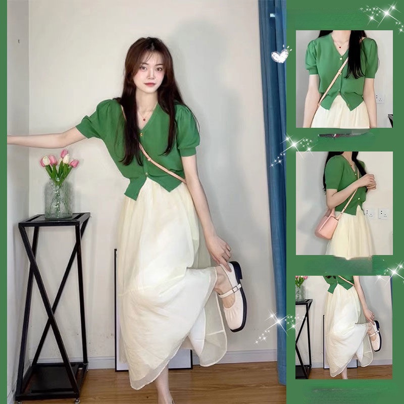 Set Áo Váy Phong Cách Hong Kong Mùa Hè Cho Nữ