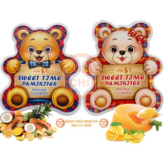 Thạch pudding trái cây sweet time pamiriter hình gấu xinh xắn ăn cực ngon quà cho bé hộp 420g
