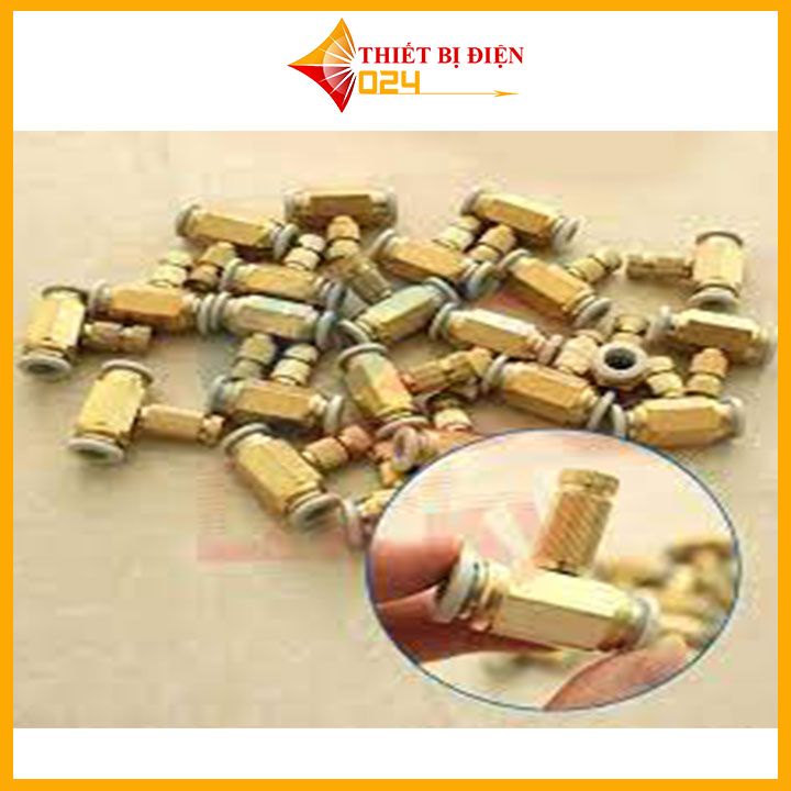 Béc phun sương bằng đồng số 1-2-3-5-6-7-8 kèm Chân nối ống phi 8 ( HÀNG LOẠI 1)
