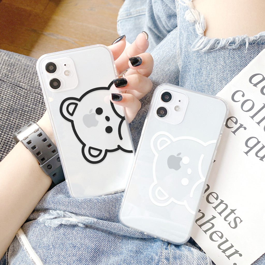 Ốp lưng iphone Gấu lo lắng viền trong chống ố 6/6plus/6s/6splus/7/7plus/8/8plus/x/xr/xs/11/12/13/pro/max/plus/promax | BigBuy360 - bigbuy360.vn