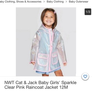 Áo mưa kim tuyến Cat&Jack xuất Mỹ cho bé gái