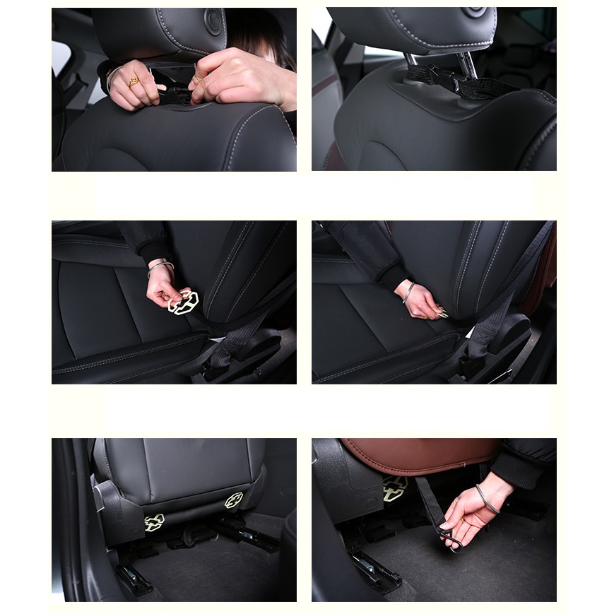 Túi đựng đồ 7 ngăn sau ghế xe hơi đa năng bằng da cao cấp (màu nâu)