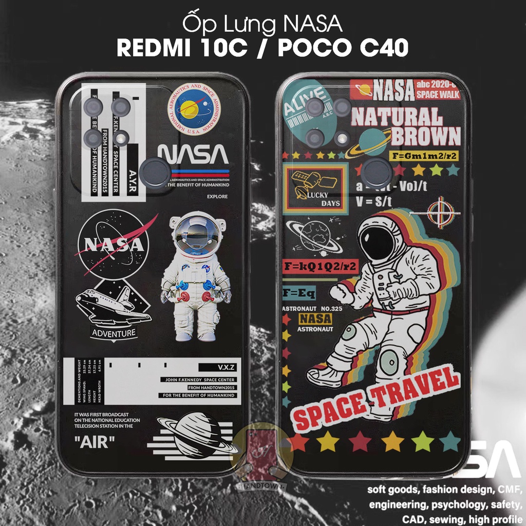 Xiaomi Redmi 10C / Poco C40 Ốp Lưng In Hình SPACE, viền bảo vệ camera, chống sốc mặt lưng khi va đập