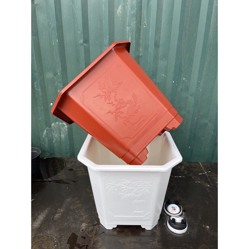 Chậu vuông TGA280 chính hãng BÌNH THUẬN dày dặn, trồng cây siêu bền, siêu đẹp,hàng sẵn kho