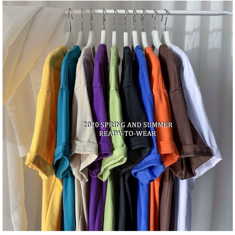 Áo Thun Nam Cổ Tròn Vải Cotton Co Giãn Kích Thước Lớn Màu Trơn | BigBuy360 - bigbuy360.vn