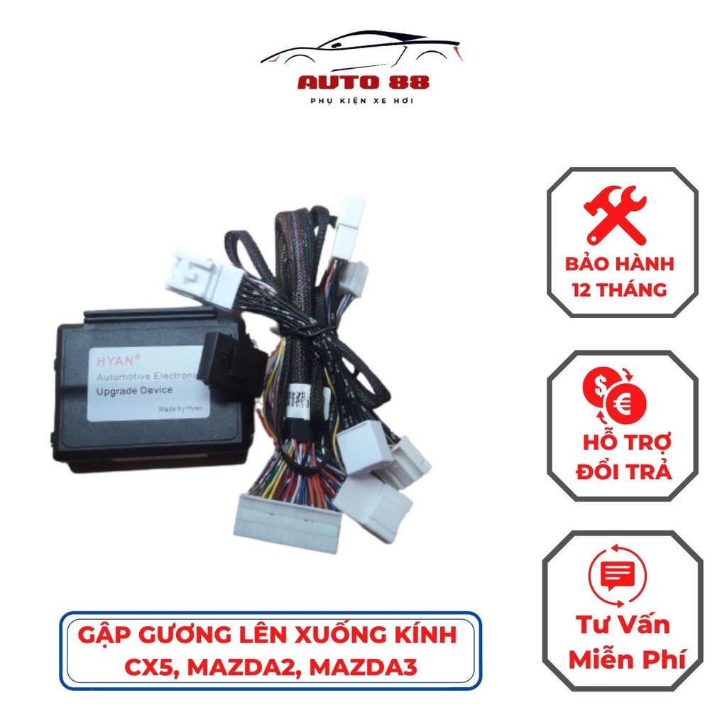 Gập Gương Lên Xuống Kính Mazda CX5, M2, M3 Cắm zin 100%, Có kỹ thuật hỗ trợ lắp đặt Auto88.officialstore