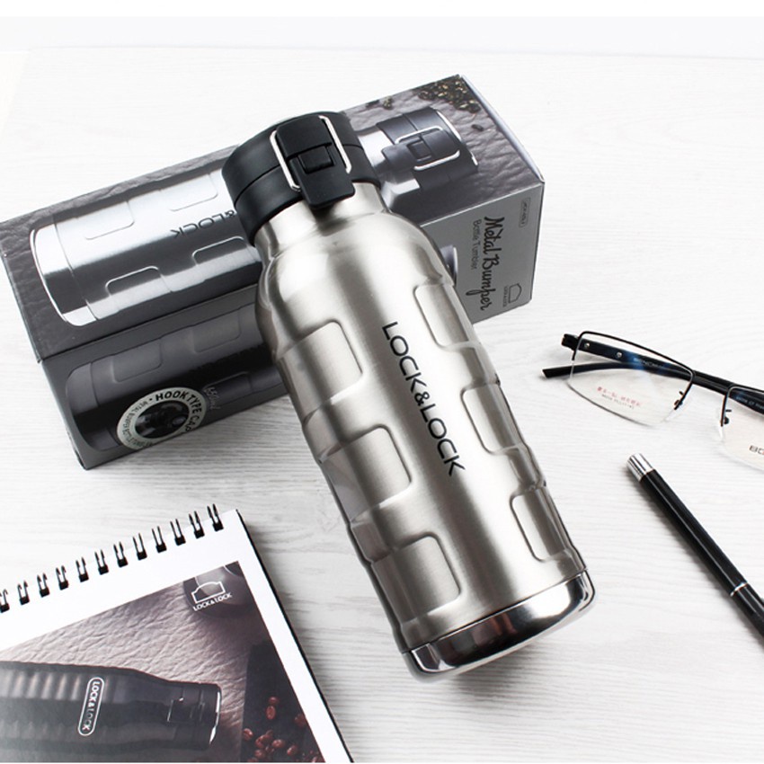 Bình Giữ Nhiệt LocknLock Thép Không Gỉ 470ml Bumper Bottle Lock&amp;Lock LHC4141SLV - T2Cmall
