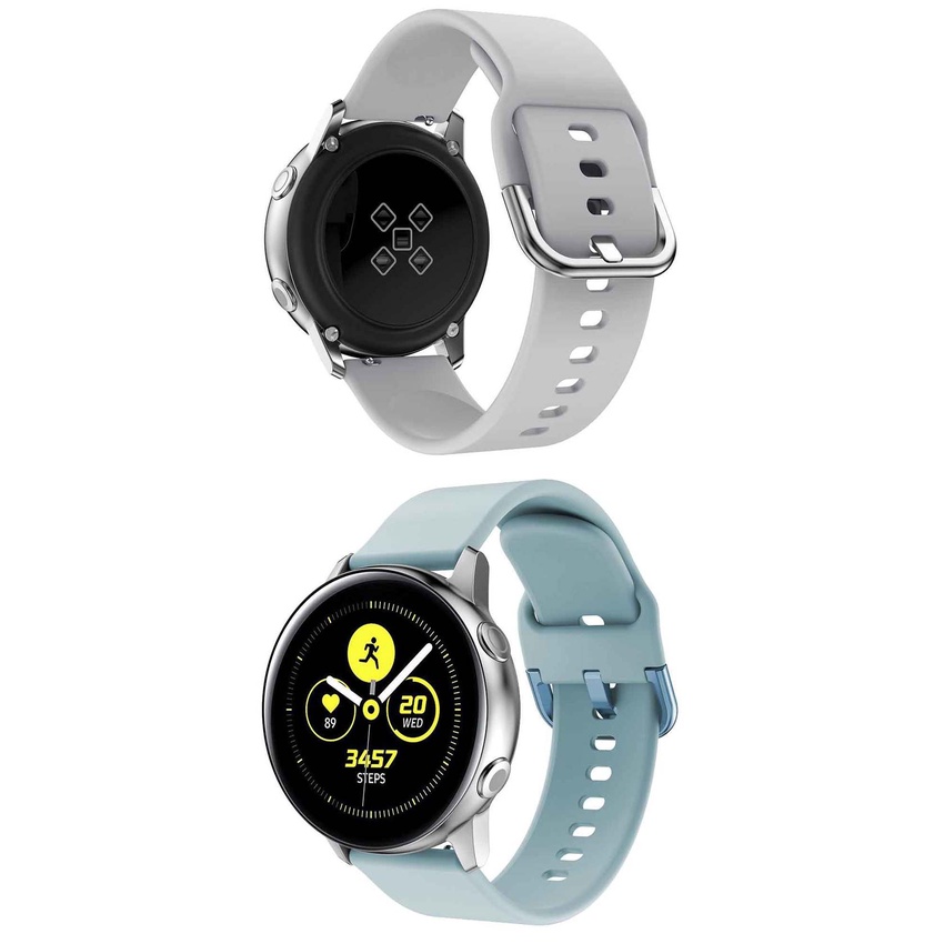 Dây đeo đồng hồ thông minh bằng silicon nhiều màu cho Samsung Galaxy Active 2 40 44 38 42 mm 20mm 22mm Se 2020 5 6 3 2 1