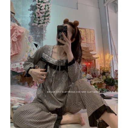 Bộ đồ bầu CỔ Vuông - Đồ bầu mặc nhà sau sinh cho con bú ti - Quần áo ngủ bầu Đẹp cho mẹ thời trang mùa hè Bigsize Giá Rẻ