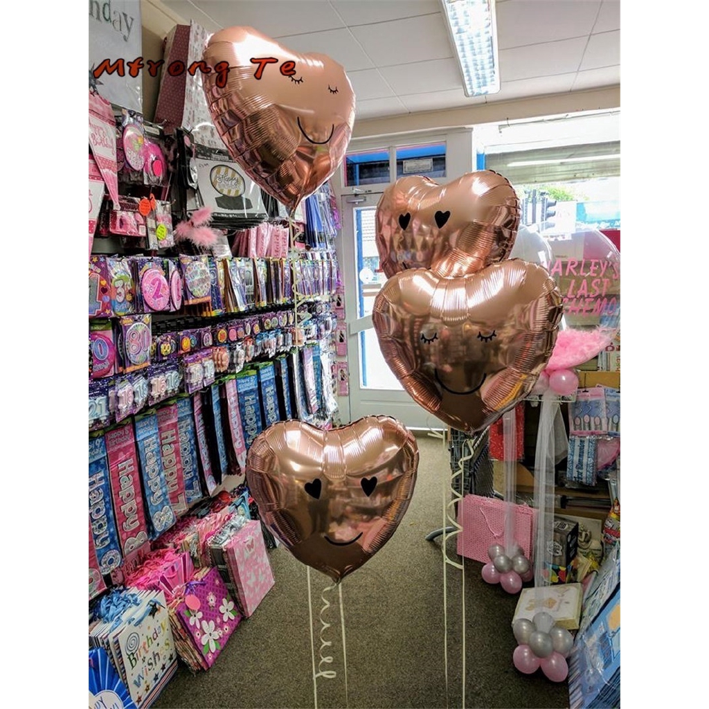 Bộ 5 quả bong bóng hình ngôi sao 18 inch hình trái tim dùng trang trí tiệc cưới /sinh nhật