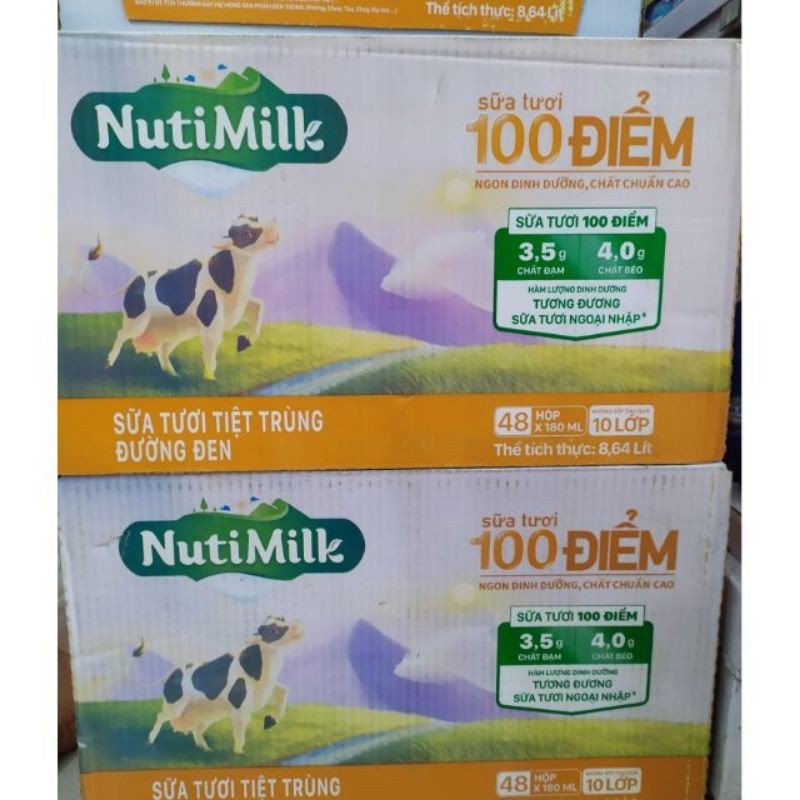thùng 48 hộp sữa nutimilk đường đen 180ml