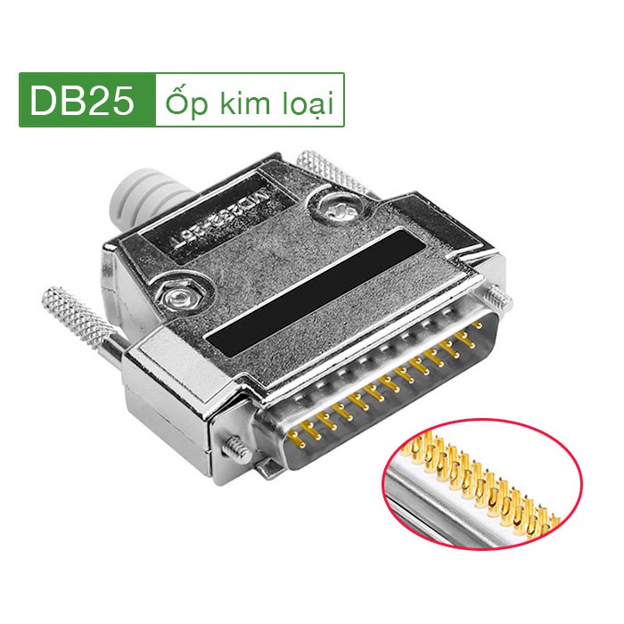 Đầu hàn COM LPT DB25 đực, DB25 cái mạ vàng 5U, vỏ ốp kim loại, nhựa. Hàn cáp COM DB25 cho máy CNC công nghiệp