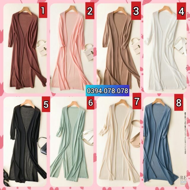 - Áo khoác cardigan len mỏng dáng dài thời trang