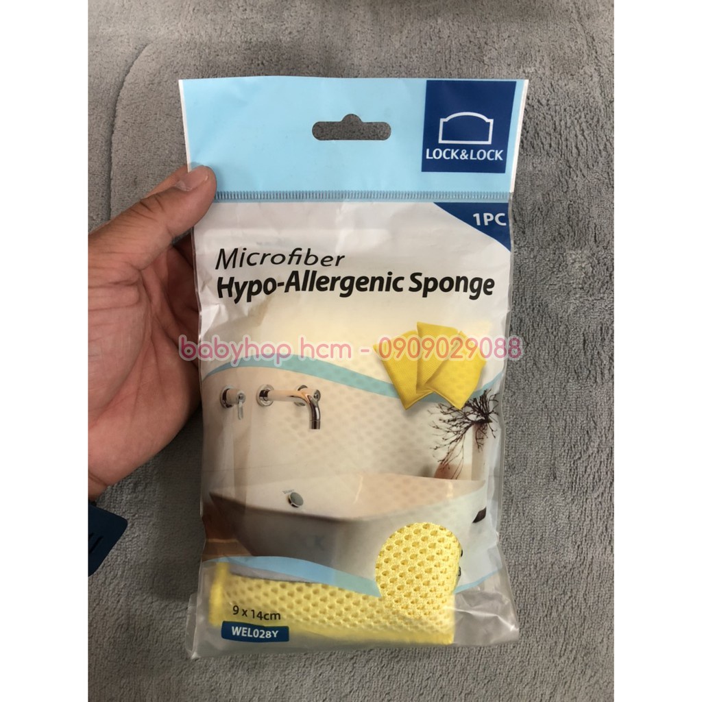 Miếng lau chùi Lock&Lock Welcron Hypo-Allergenic WEL028Y màu vàng và Welcron Polish WEL029GY màu xám - BABYHOPSG