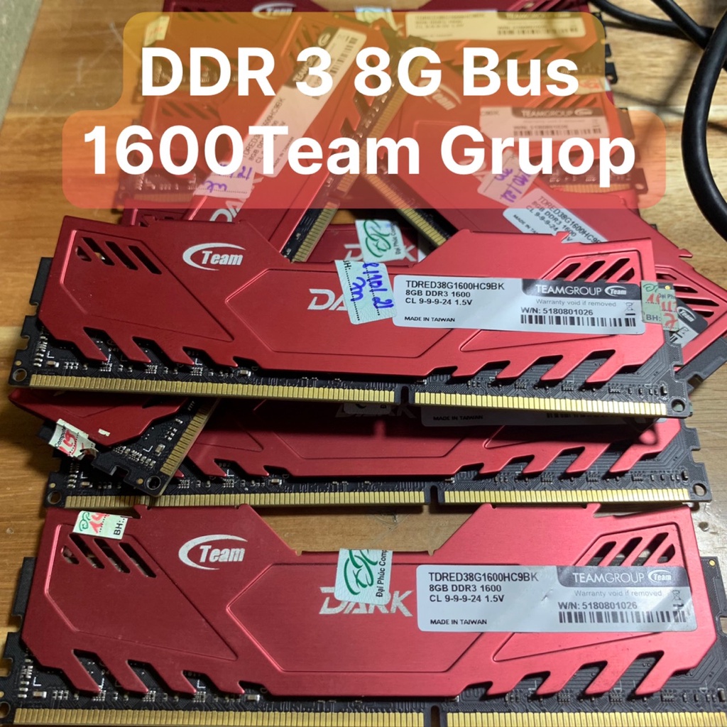 Ram 8G - DDR3 - Bus 1600 Team Gruop DARK Tản Nhiệt Thép - Vi Tính Bắc Hải