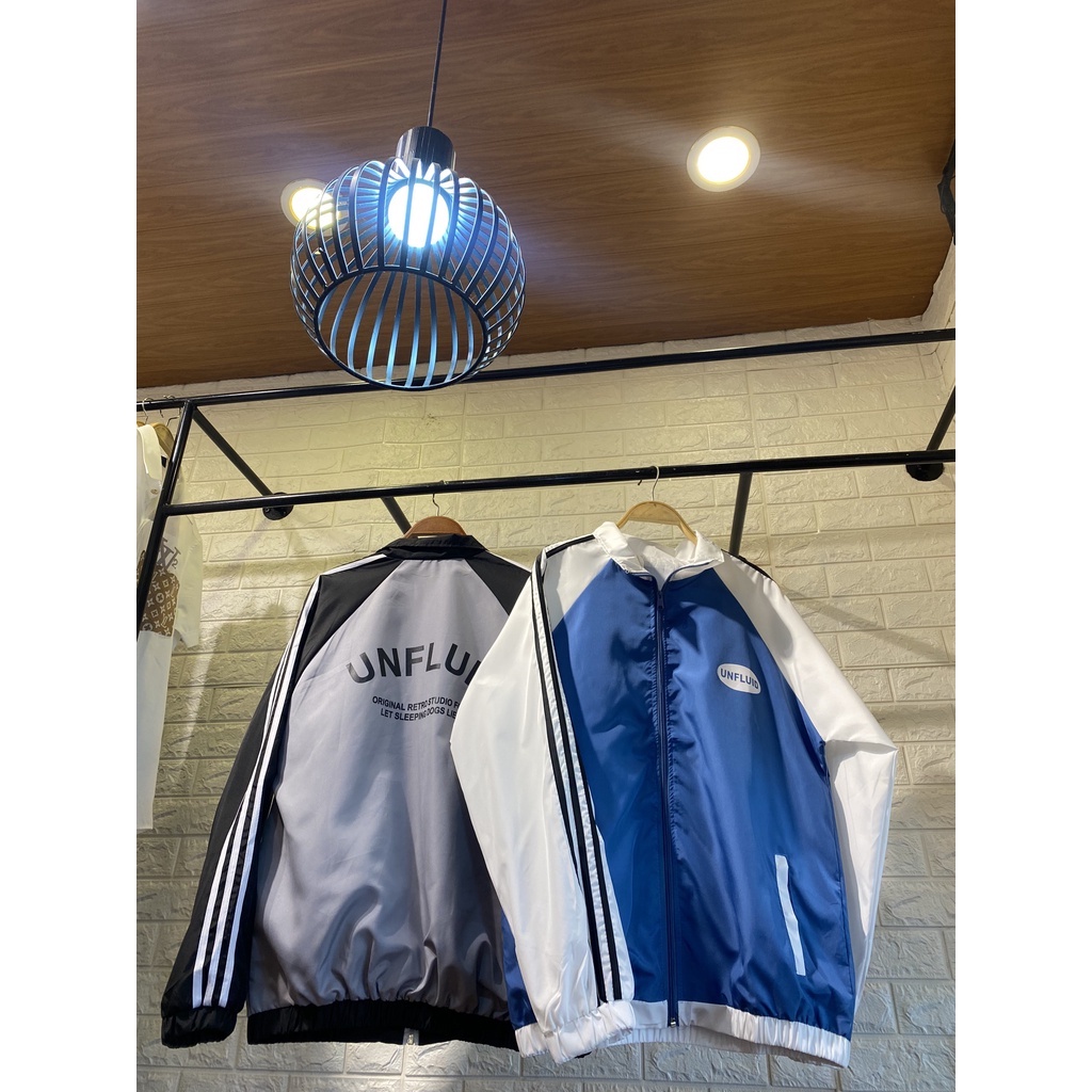 Áo khoác,áo gió 2 lớp form rộng 2 màu thêu logo cổ nam nữ mặc cực chất