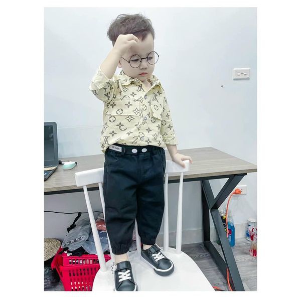 (Size 8-20kg) Quần kaki 2 cúc bo gấu co giãn cho bé