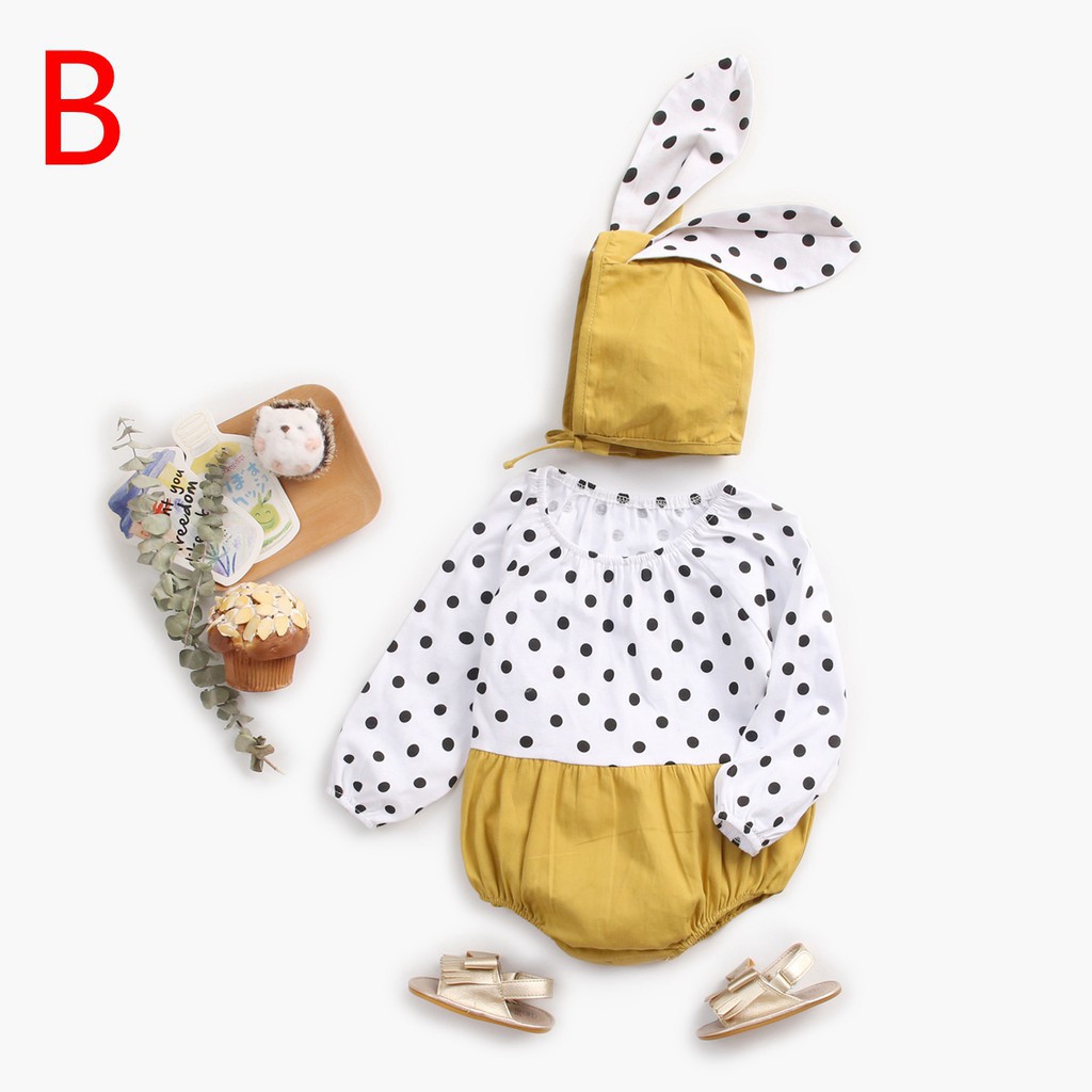 Áo Liền Quần Sanlutoz Tay Dài Họa Tiết Chấm Bi Dễ Thương Cho Bé Gái