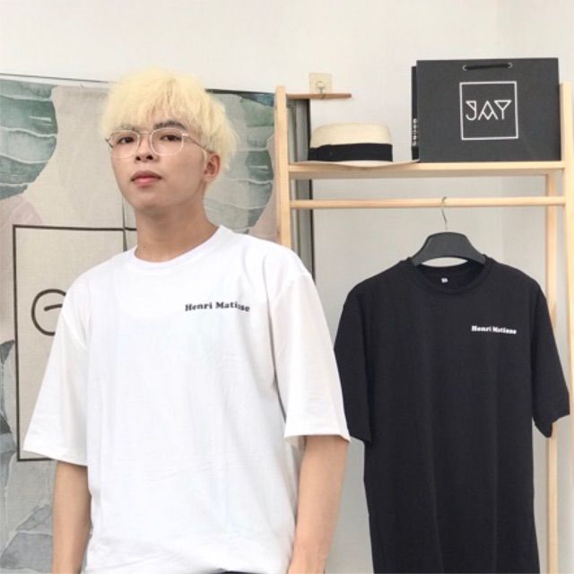 Áo Thun Tay Lỡ UNISEX Henri màu ĐEN/TRẮNG ❤️/Nam nữ Unisex/FREESHIP 99K❤️