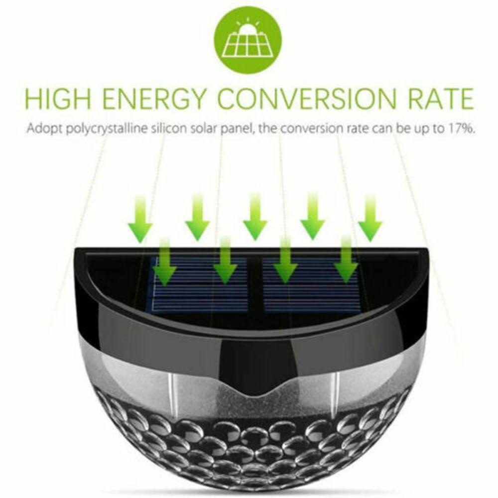 KUNHEV Đèn LED 6 Bóng Năng Lượng Mặt Trời Hình Bán Nguyệt Trang Trí Hàng Rào