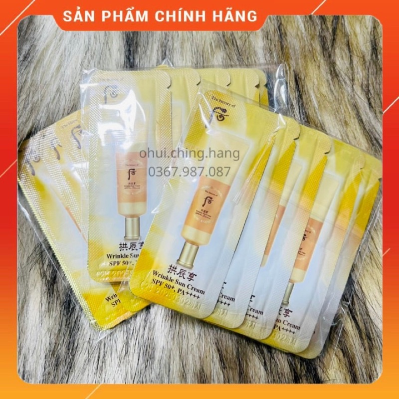 Combo 50 gói kem chống nắng chống nhăn whoo vàng--Winkle sun cream 1ml