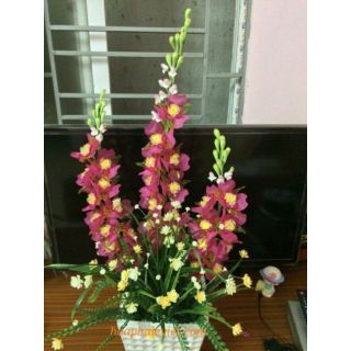 Combo nguyên liệu hoa cúc + hoa lan + giỏ hoa.