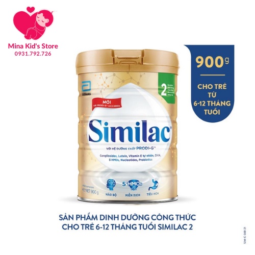 Sữa bột Similac 2 Dinh dưỡng 5G 900g (date t2/2025
