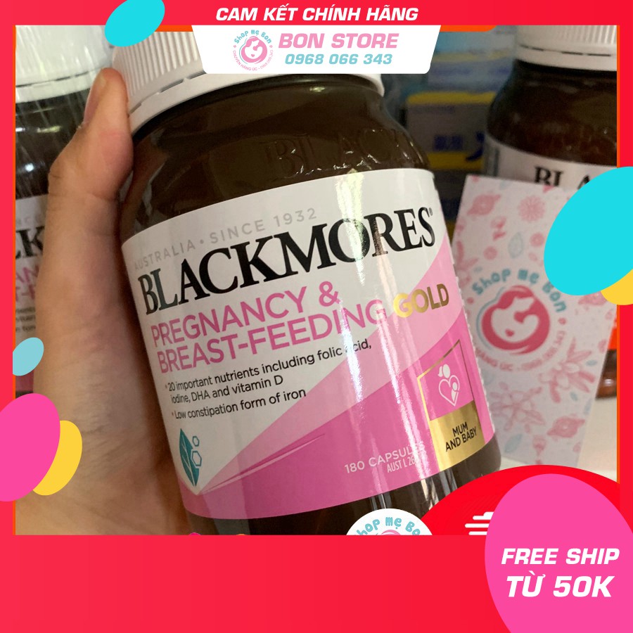 [TEM ĐỎ CHEMIST] Date 2023 - Vitamin tổng hợp Blackmores Pregnancy Breast-Feeding Gold cho mẹ bầu 180 viên - Úc