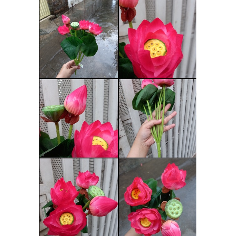 1 Bụi sen giả size nhỏ 30cm - Hoa giả - Hương Flower