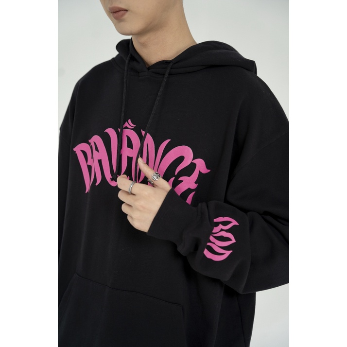 Áo Hoodie Nỉ Mũ Unisex BOO Dáng Oversized In Graphic Balance Dần Dần Màu Sắc Hottrend