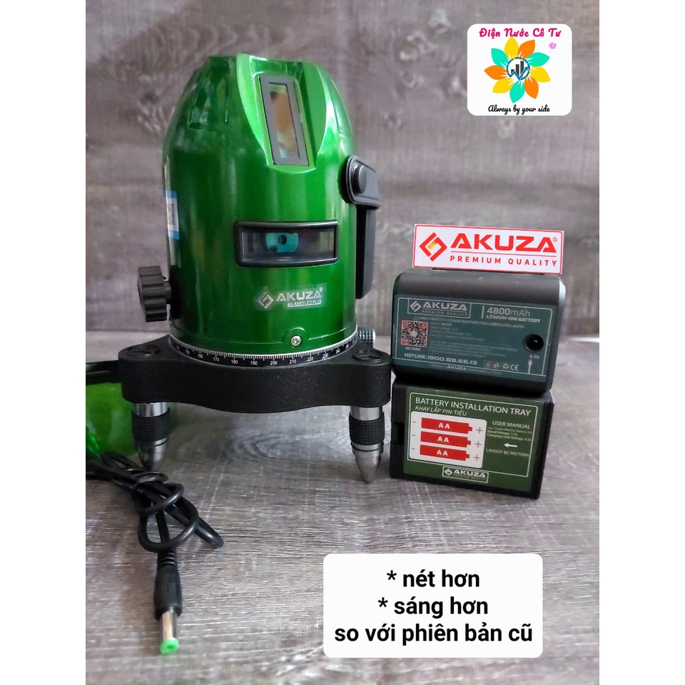 (LED Plus Edition) Máy cân bằng laser 5 tia xanh AKUZA AK 686D bảo hành 12 tháng - Máy bắn cốt, cân mực, cân nước Akuza