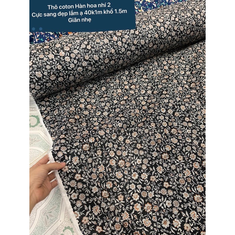 Vải Thô Hoa nhí Hàn Quốc siêu mềm mát ( 40K.1m)