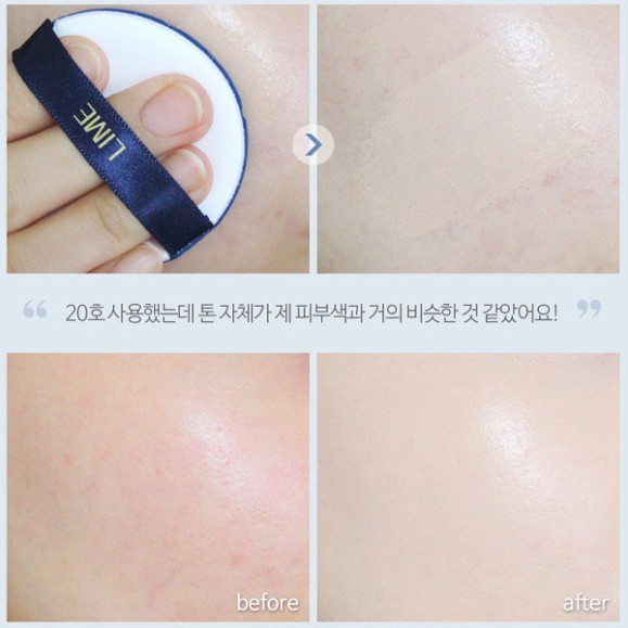 Phấn nước LIME V Collagen Ample Cushion SPF 50 - Lime màu xanh che phủ cao, lớp nền lì mịn - HanZy Store Ha