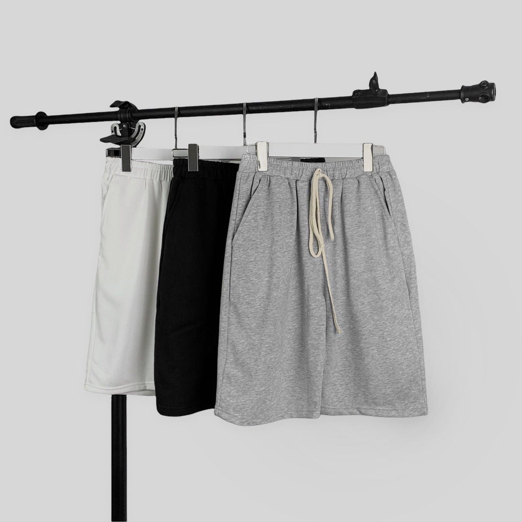 Quần short thể thao nam nữ TATO,  trơn chất nỉ da cá thoáng mát -  thời trang unisex