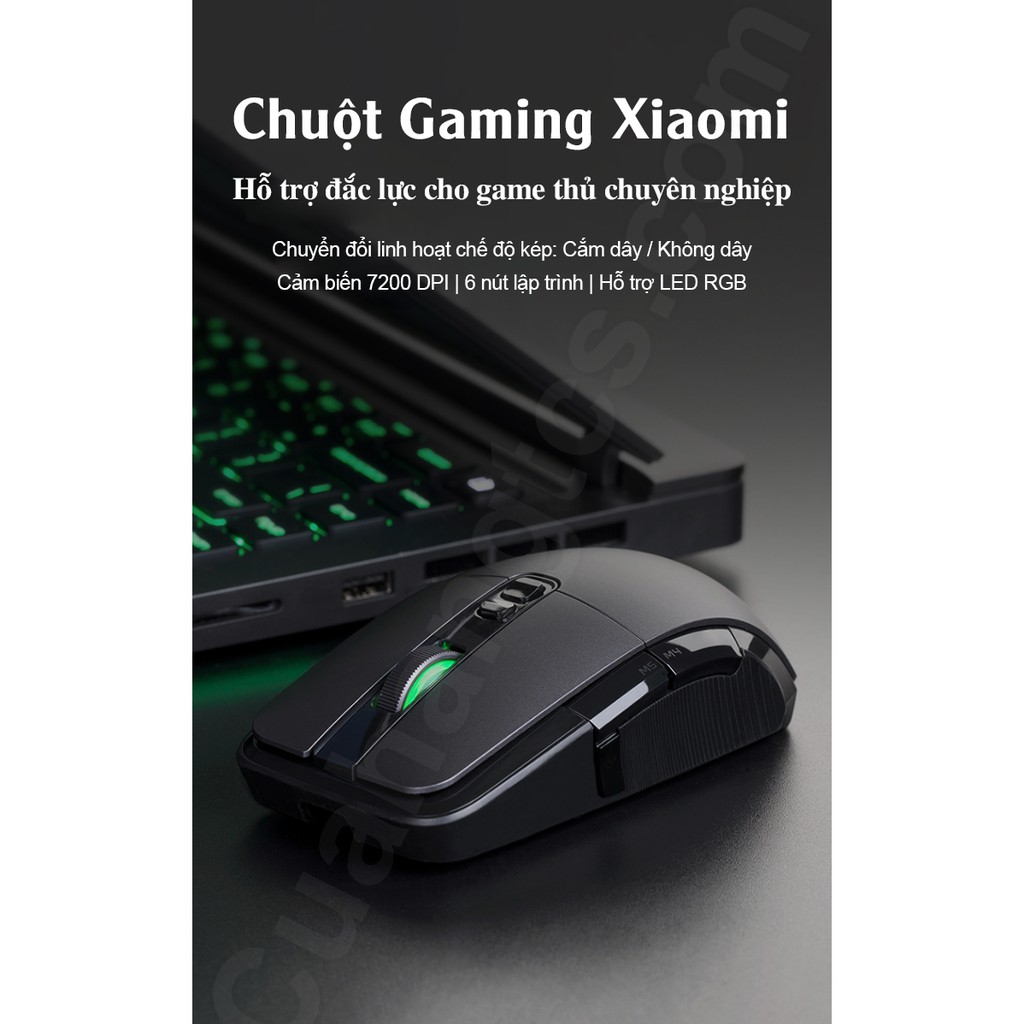 Chuột Gaming Xiaomi Wireless mouse - Chuột game xiaomi - 2 chuẩn kết nối không dây và