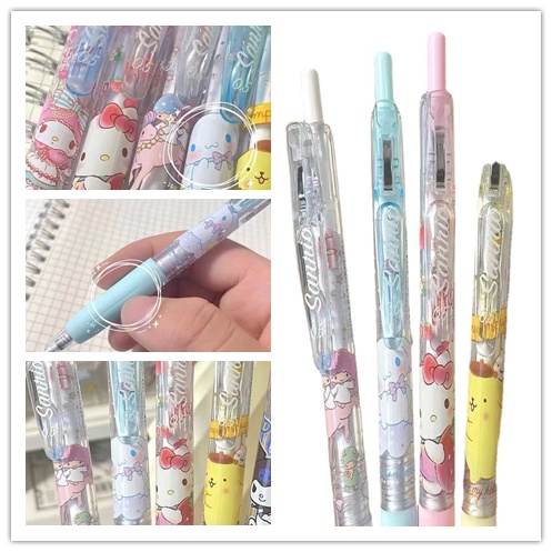 Set 6 Bút Bi Mực Đen Hình Sanrio Kuromi Dễ Thương